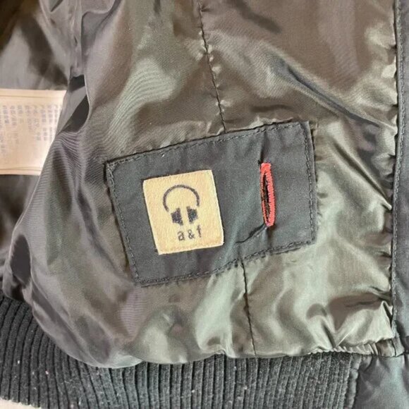 Abercrombie Girls XL Black Hooded Puffer Jacket Pink Trim Quilted - Picture 8 of 11